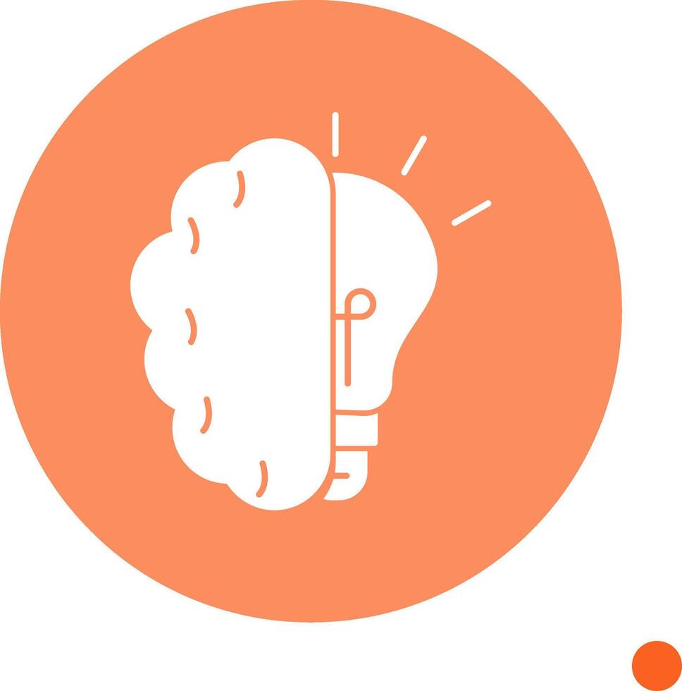 Brainstroming Long Shadow Circle Icon vector