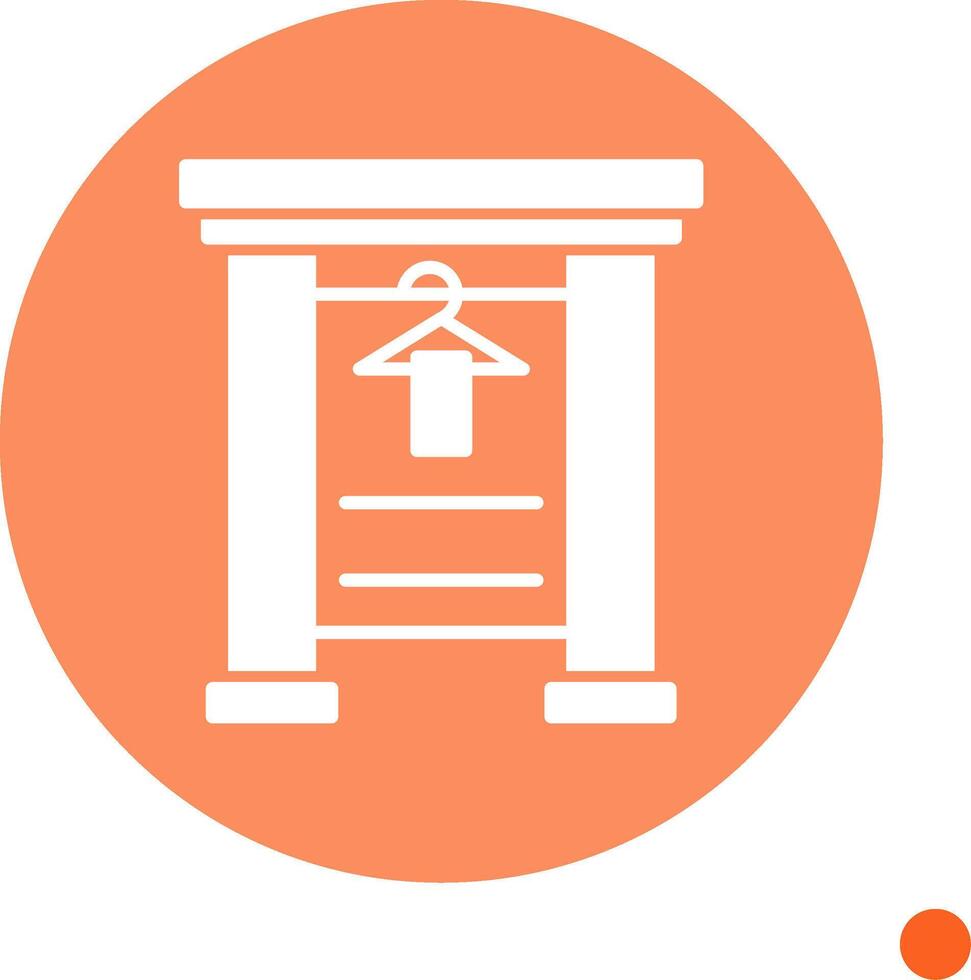 Changing Room Long Shadow Circle Icon vector