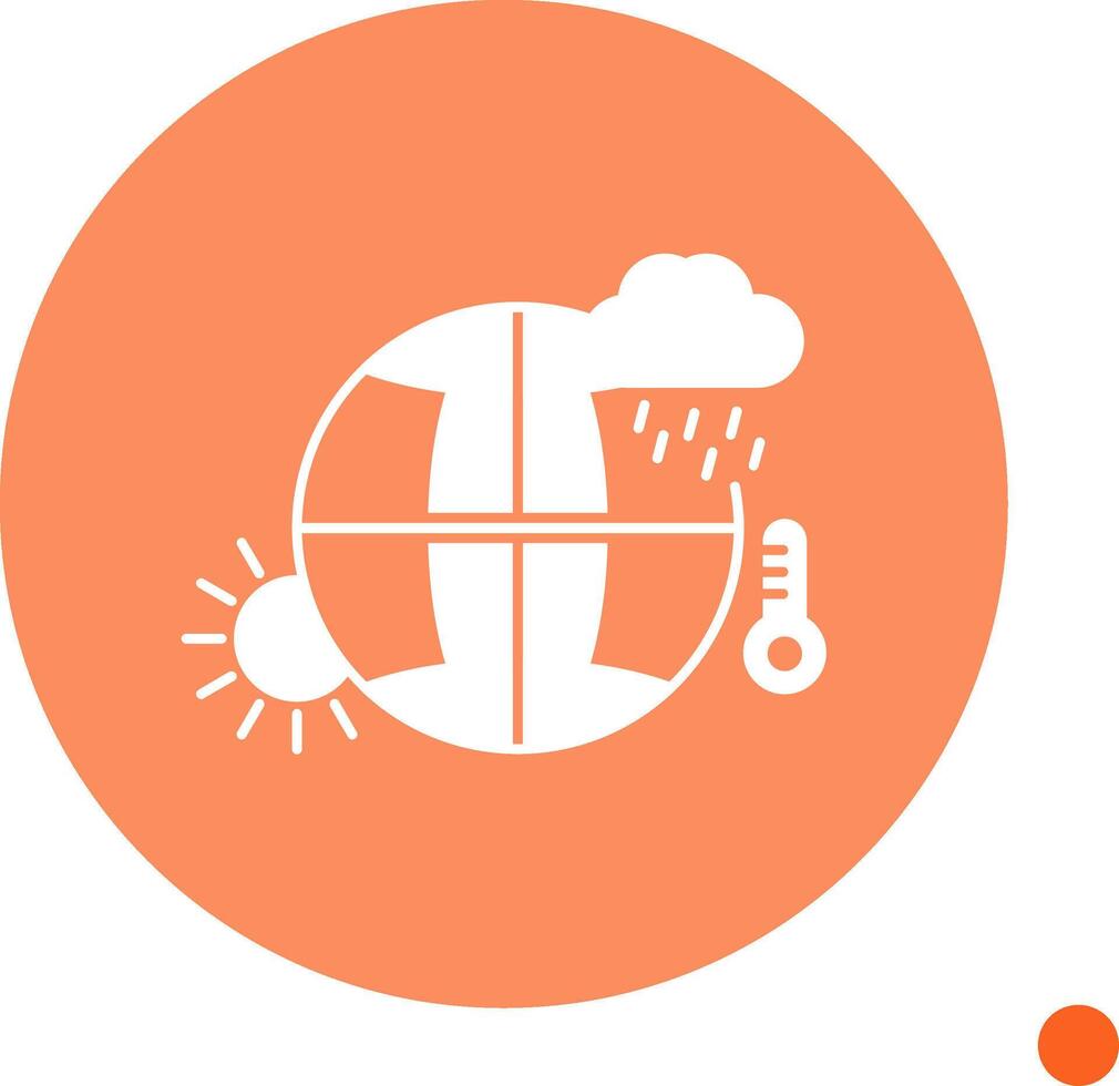 Climate Change Long Shadow Circle Icon vector