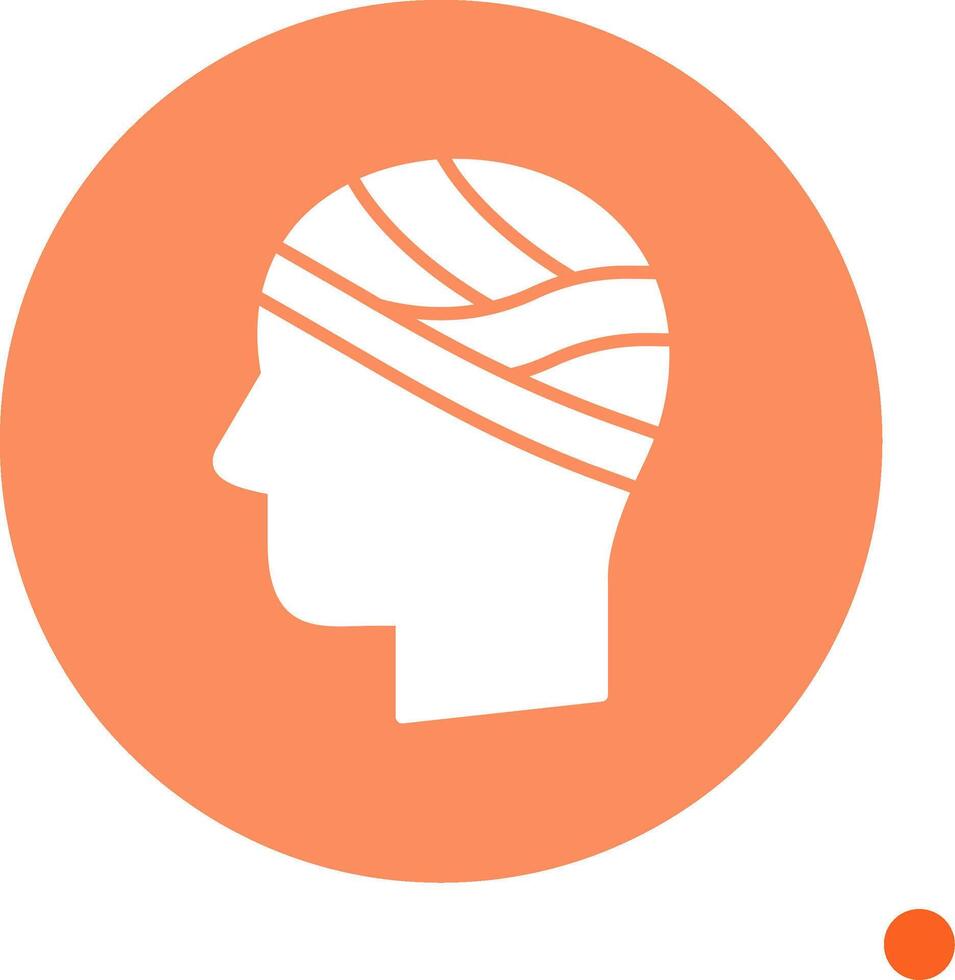 Head Long Shadow Circle Icon vector