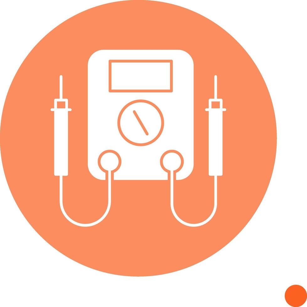 Multimeter Long Shadow Circle Icon vector
