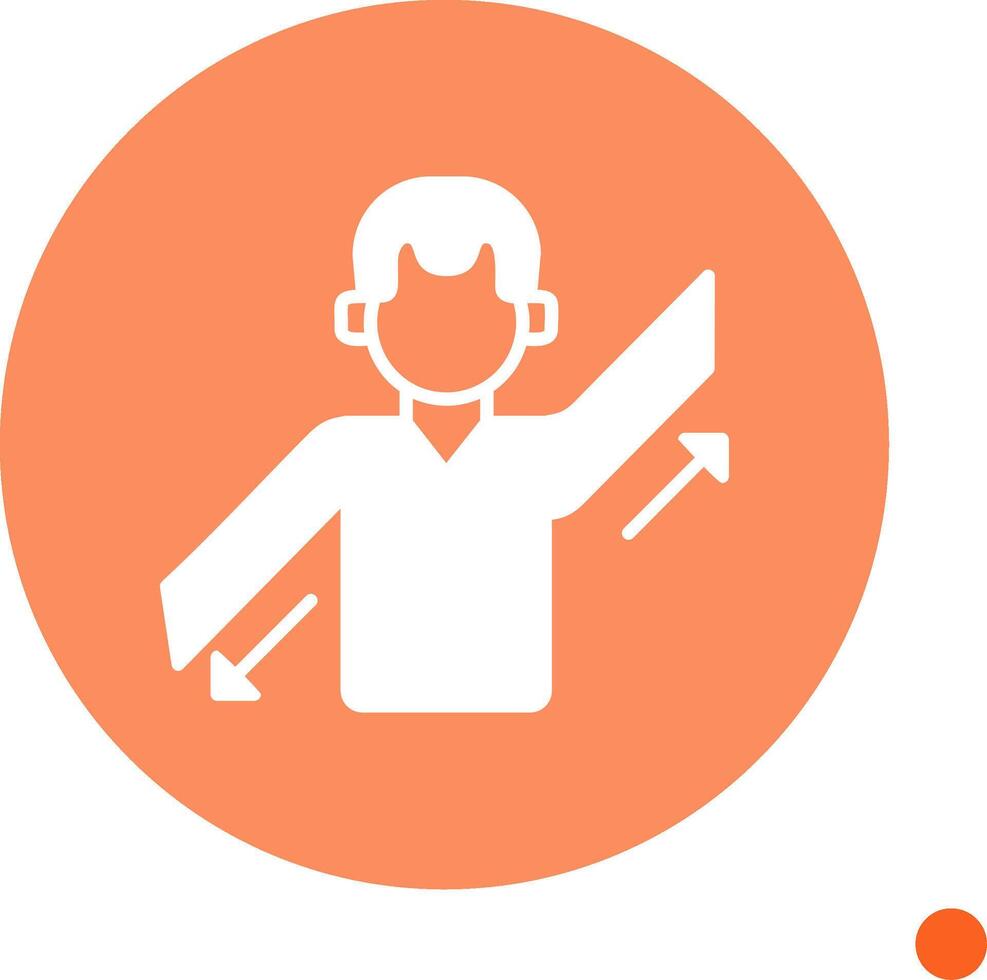 Parallel Arm Long Shadow Circle Icon vector