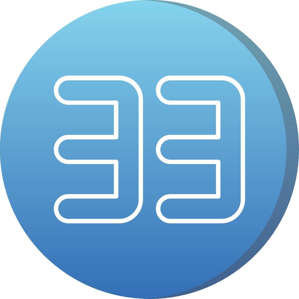 Thirty three Long Shadow Circle Icon vector
