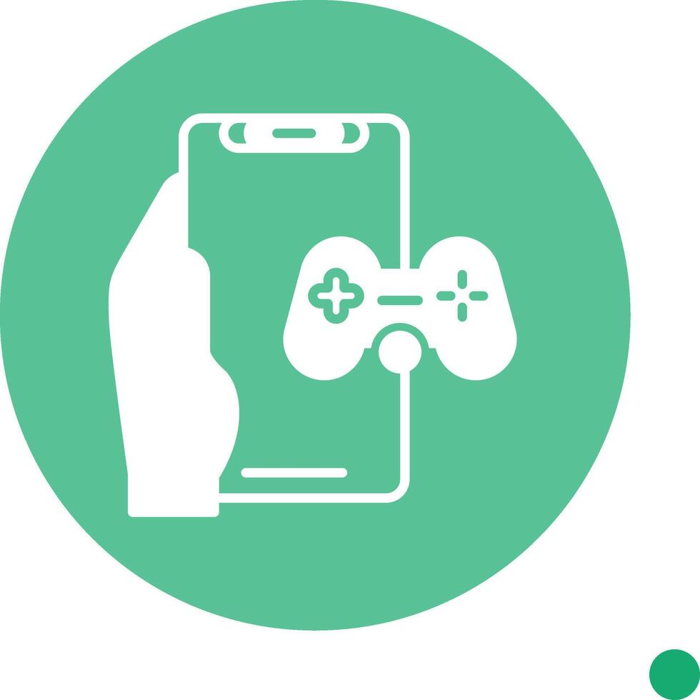 Gaming Long Shadow Circle Icon vector