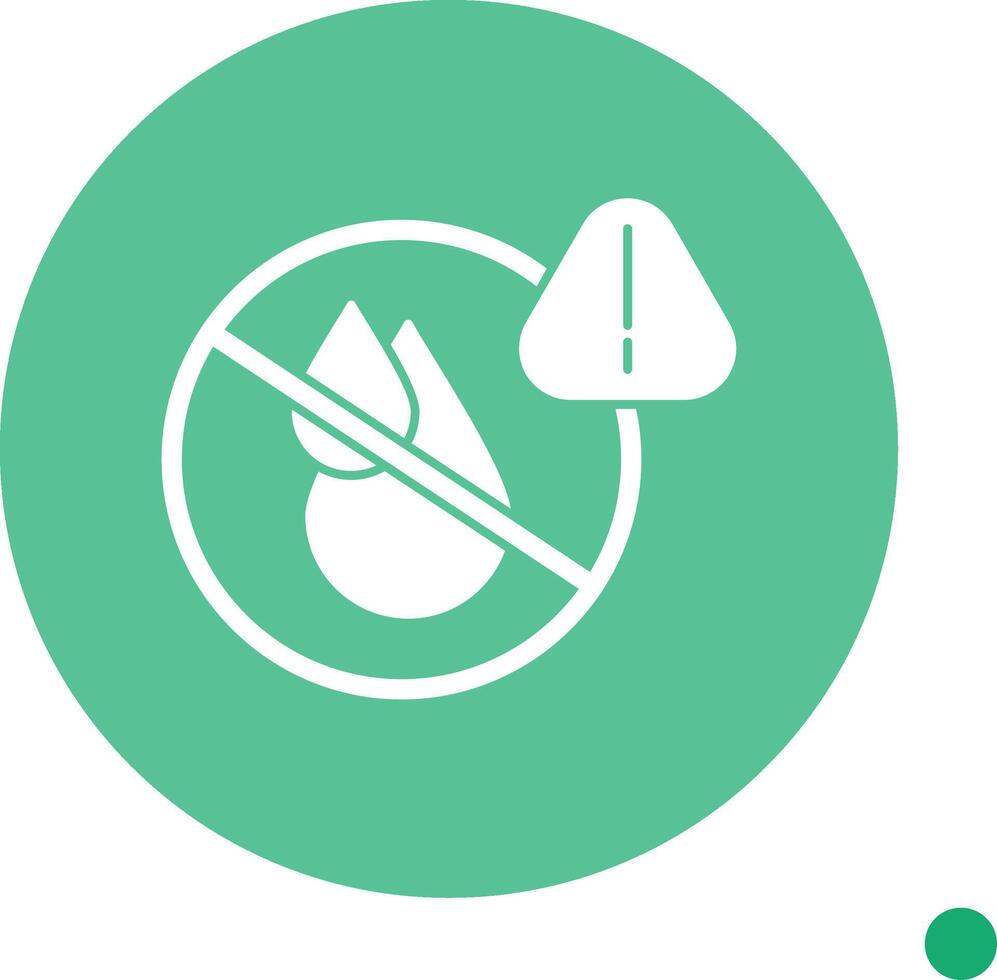 No Water Long Shadow Circle Icon vector