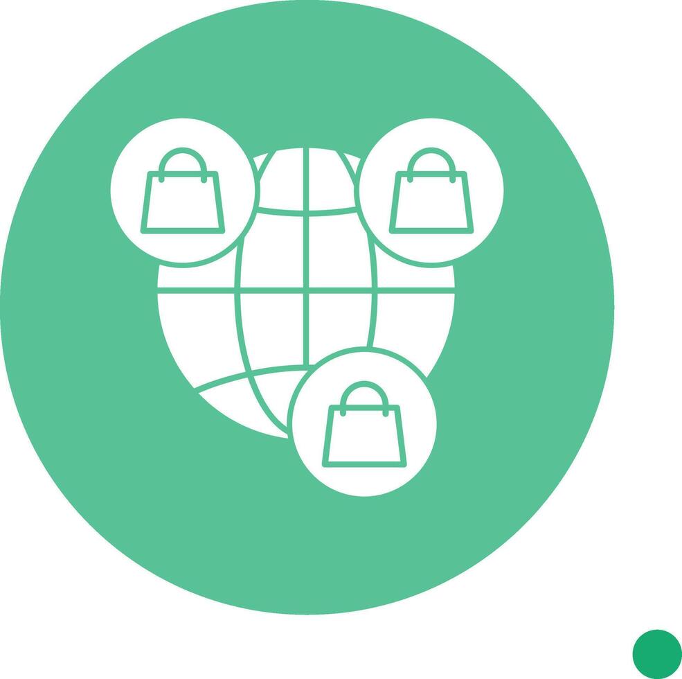Worldwide Shopping Long Shadow Circle Icon vector
