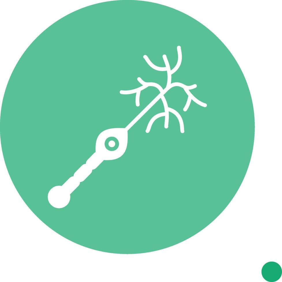 Unipolar Neuron Long Shadow Circle Icon vector