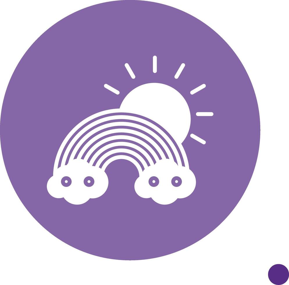 Rainbow Long Shadow Circle Icon vector