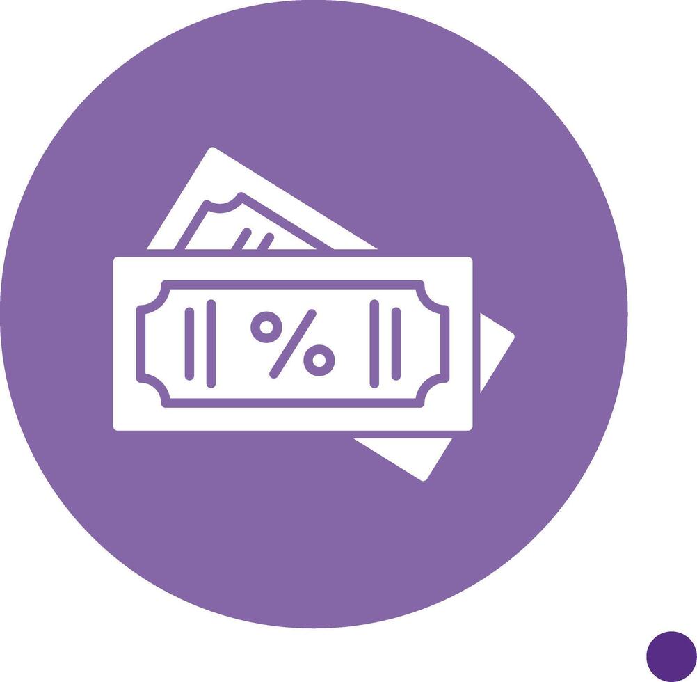 Ticket Long Shadow Circle Icon vector