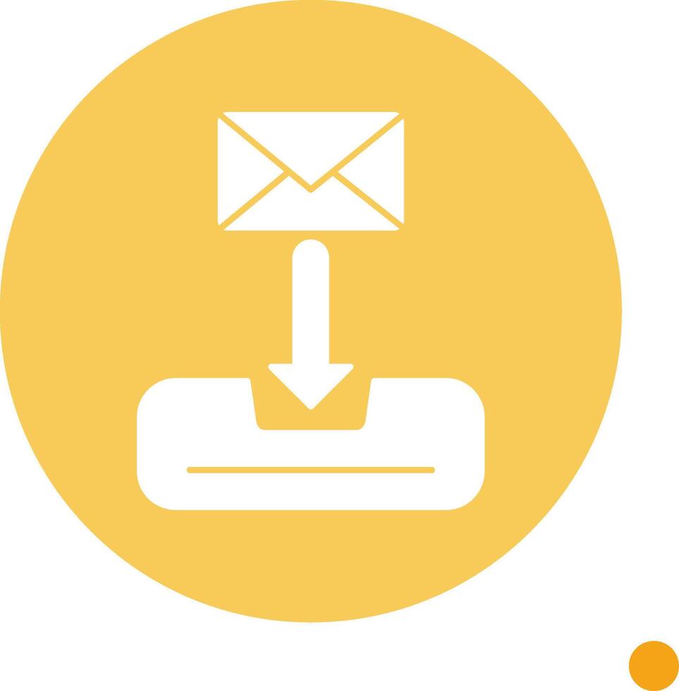 Inbox Long Shadow Circle Icon vector