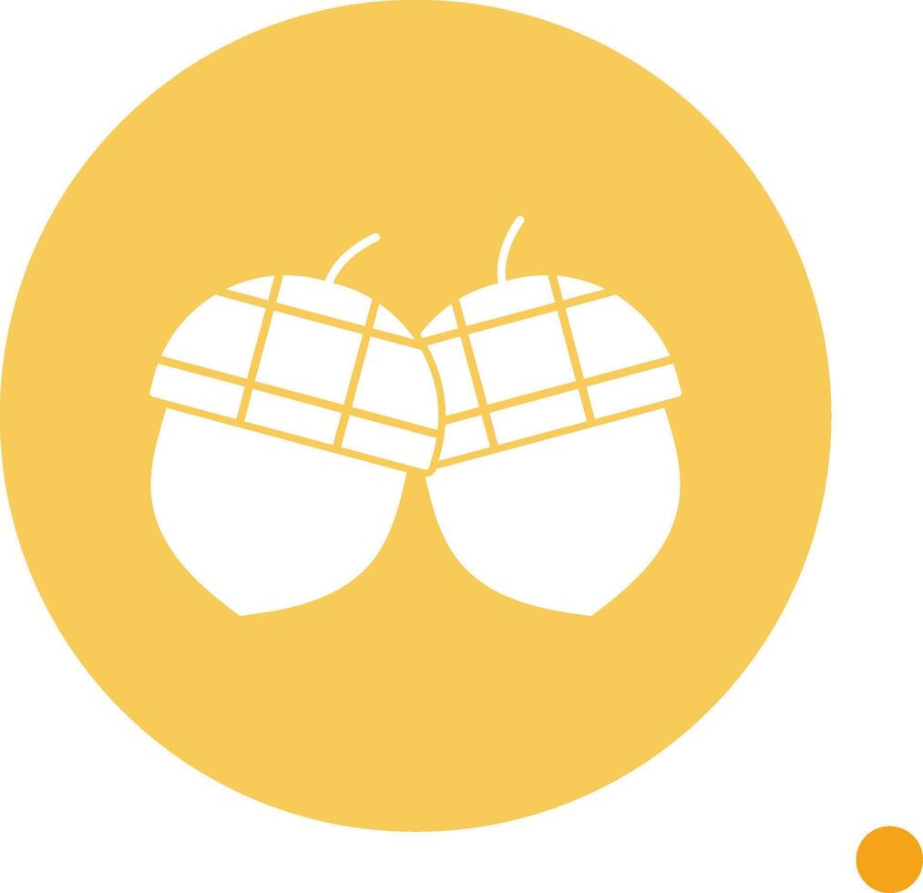 Acorn Long Shadow Circle Icon vector