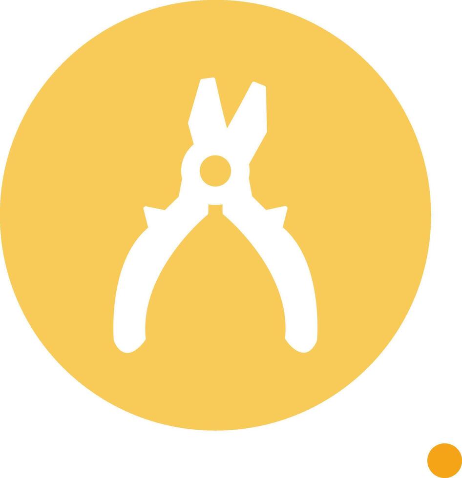 Pliers Long Shadow Circle Icon vector