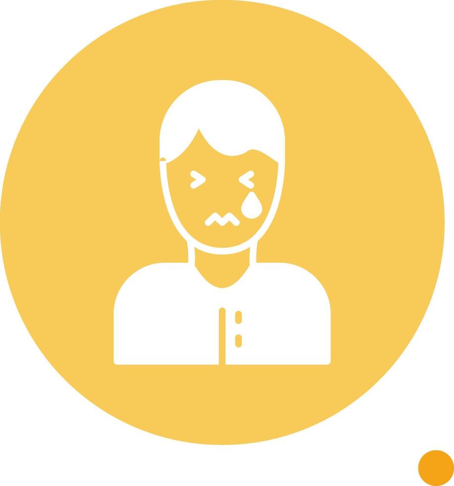 Sadness Long Shadow Circle Icon vector