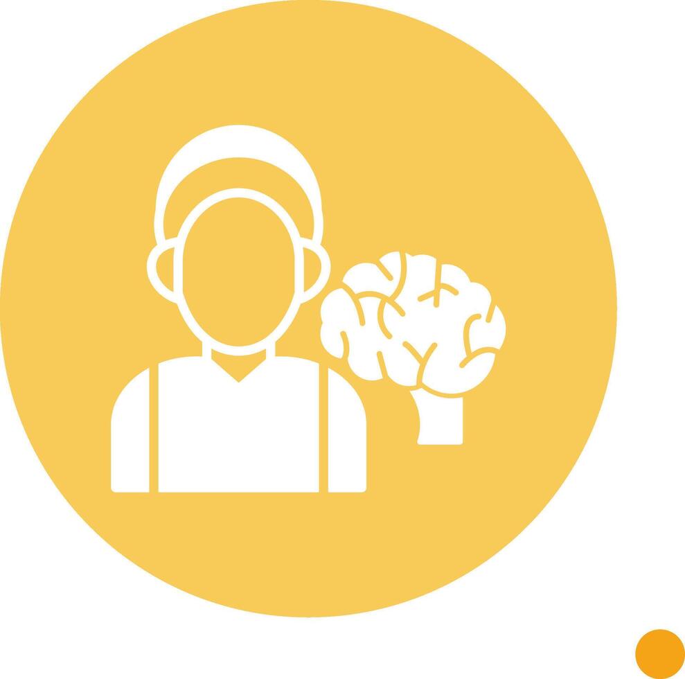 Neurologist Long Shadow Circle Icon vector