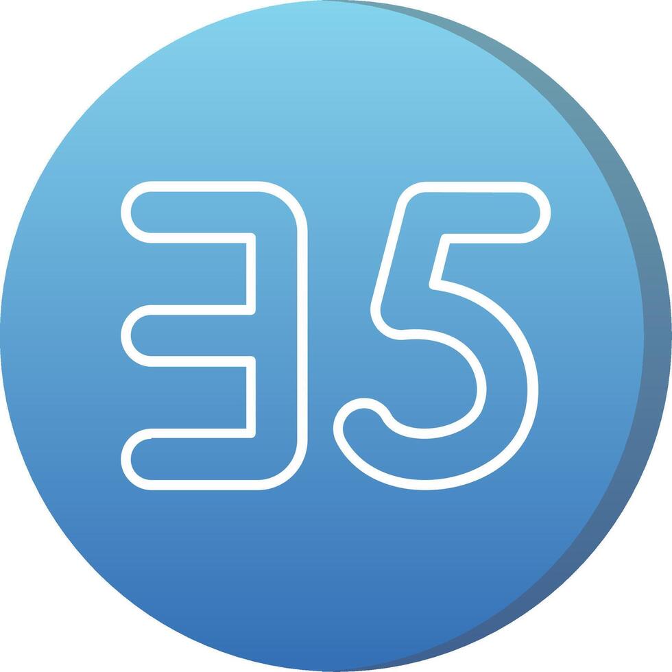Thirty five Long Shadow Circle Icon vector