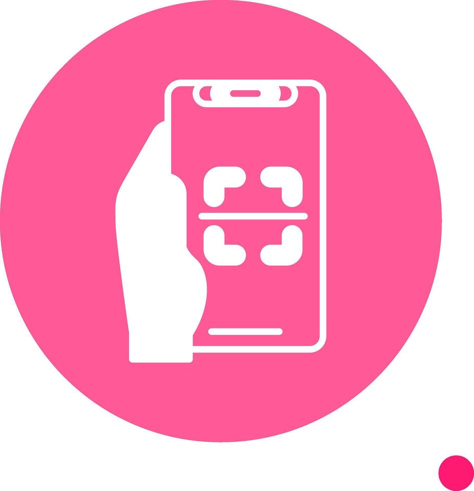Scanner Long Shadow Circle Icon vector