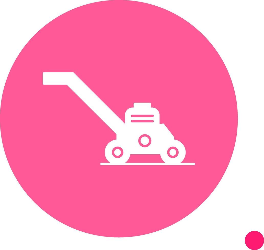 Lawn Mower Long Shadow Circle Icon vector