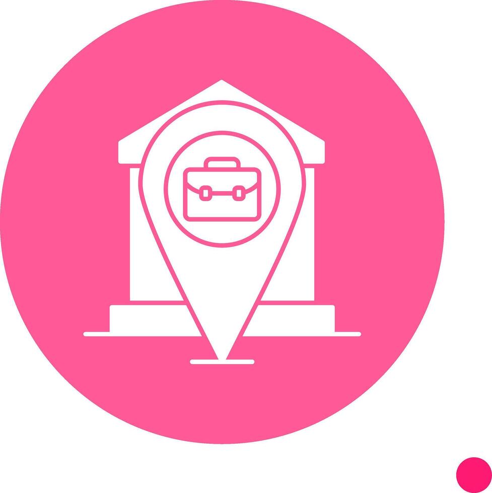 Remote Working Long Shadow Circle Icon vector