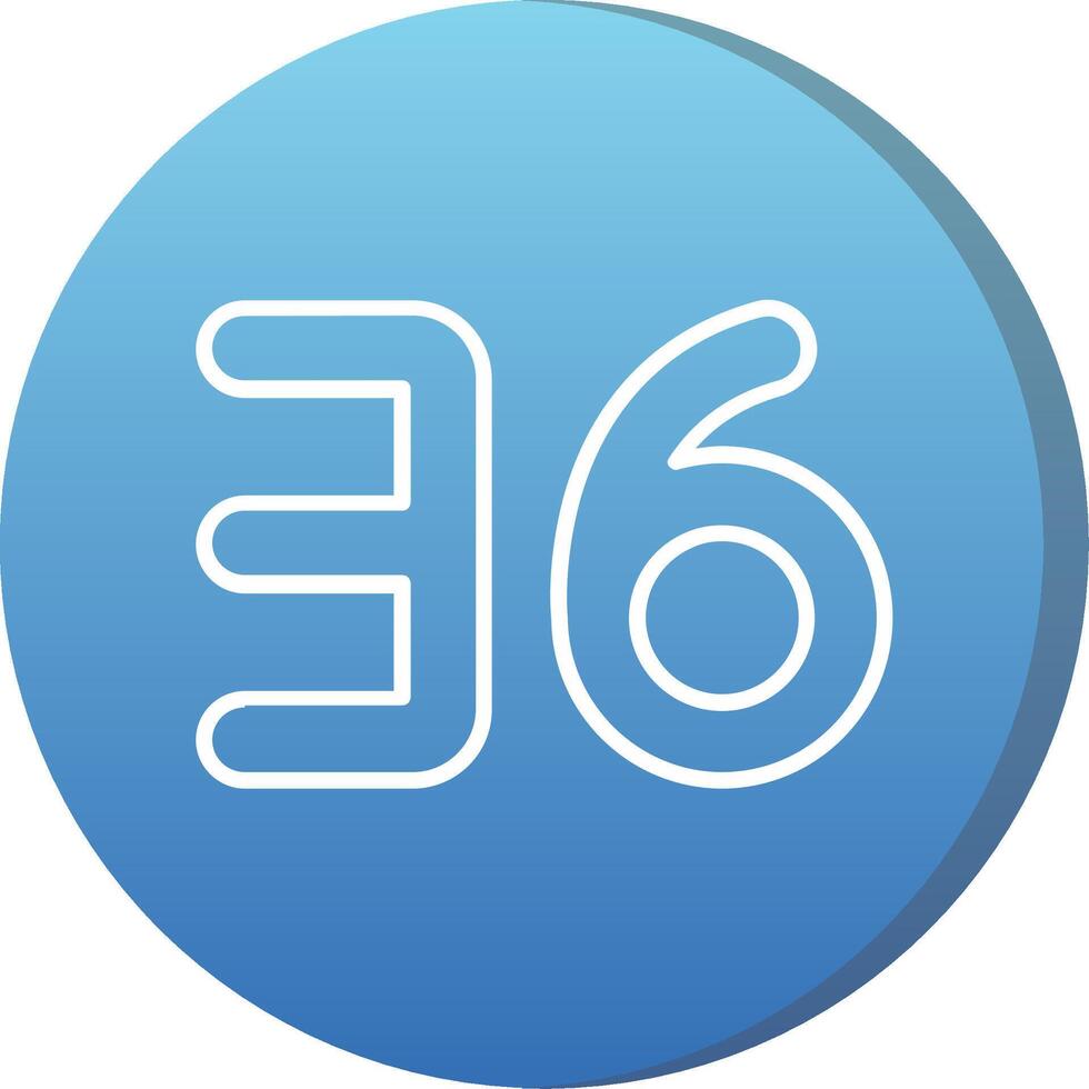 Thirty six Long Shadow Circle Icon vector