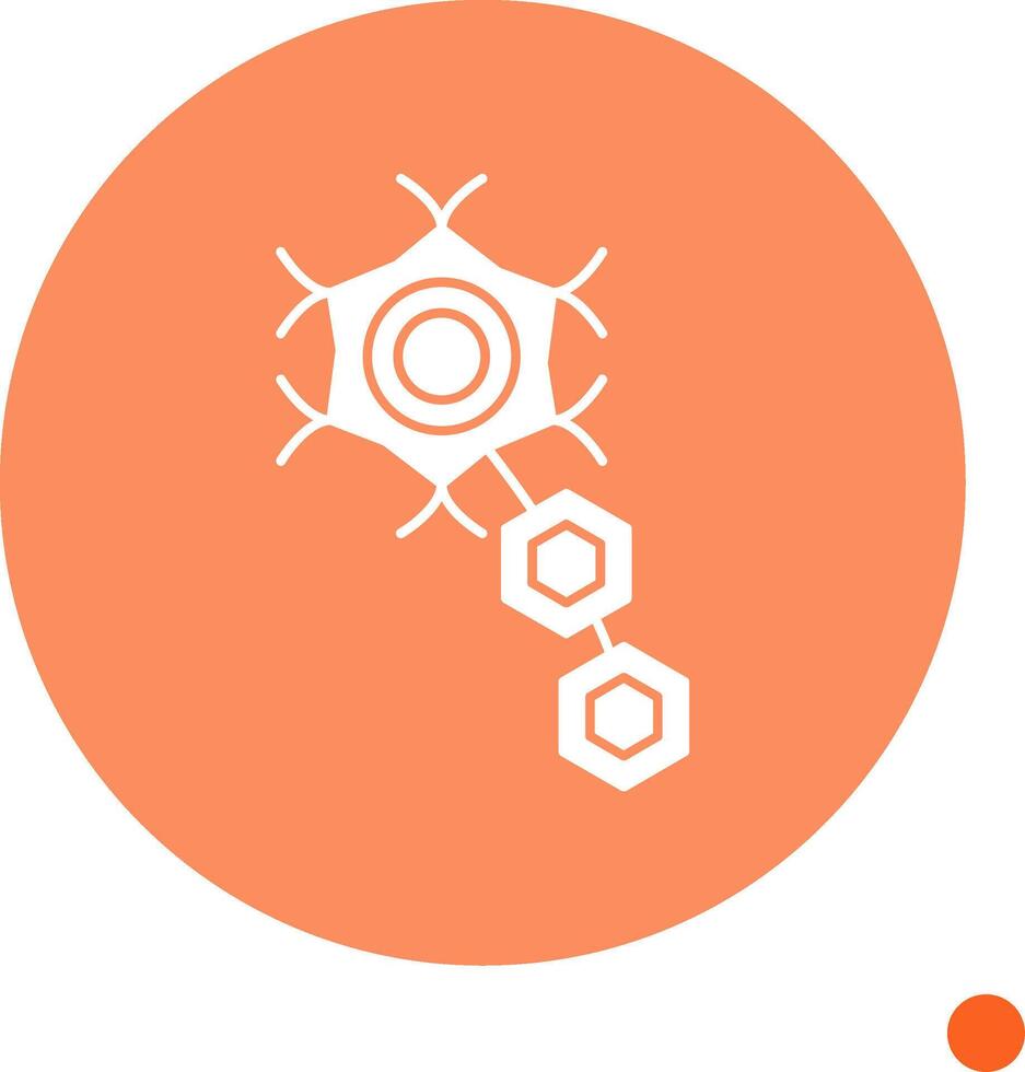 Neuron Long Shadow Circle Icon vector