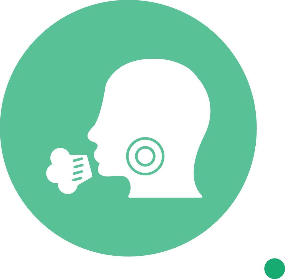 Cough Long Shadow Circle Icon vector