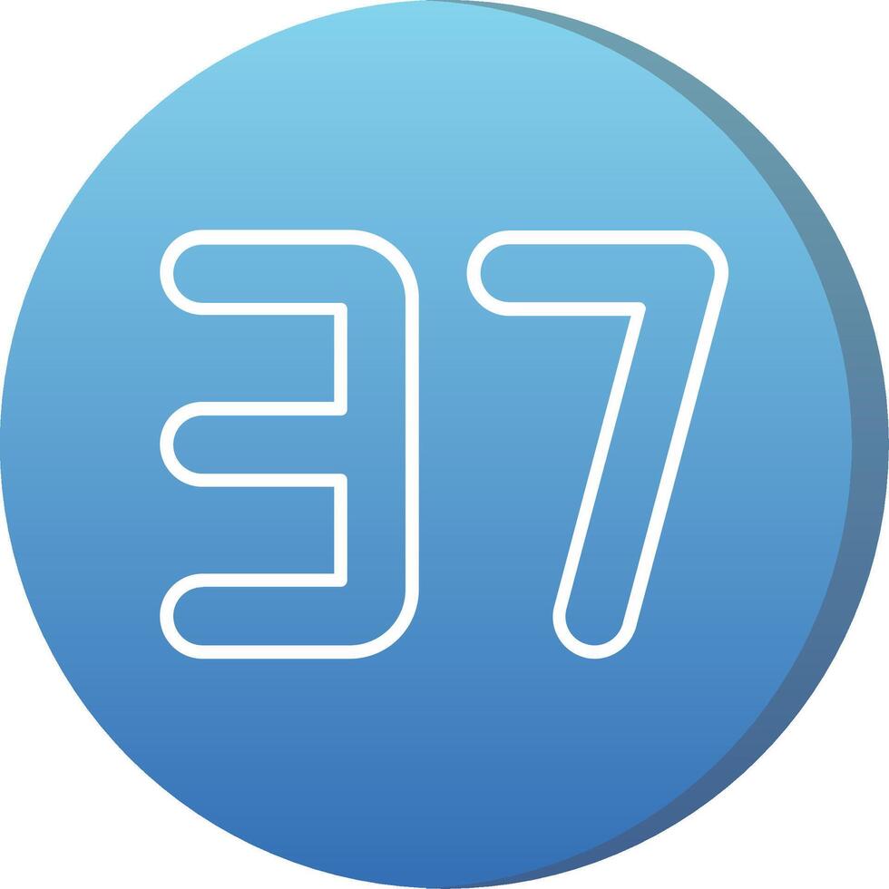 Thirty seven Long Shadow Circle Icon vector