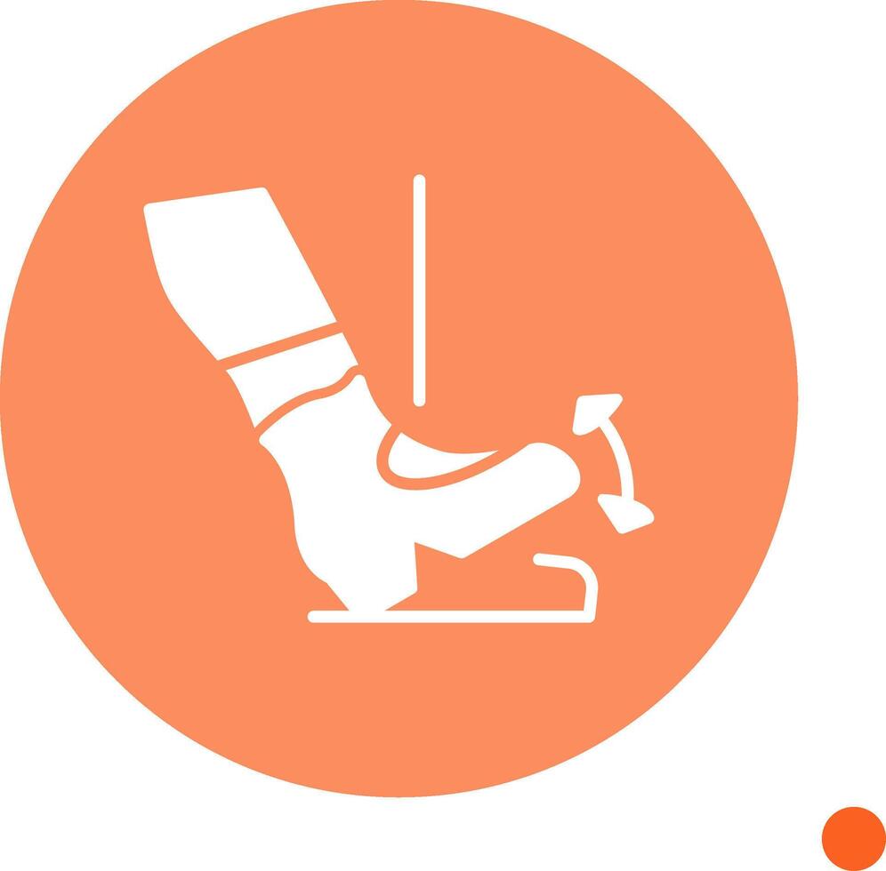 Toe Drop Long Shadow Circle Icon vector