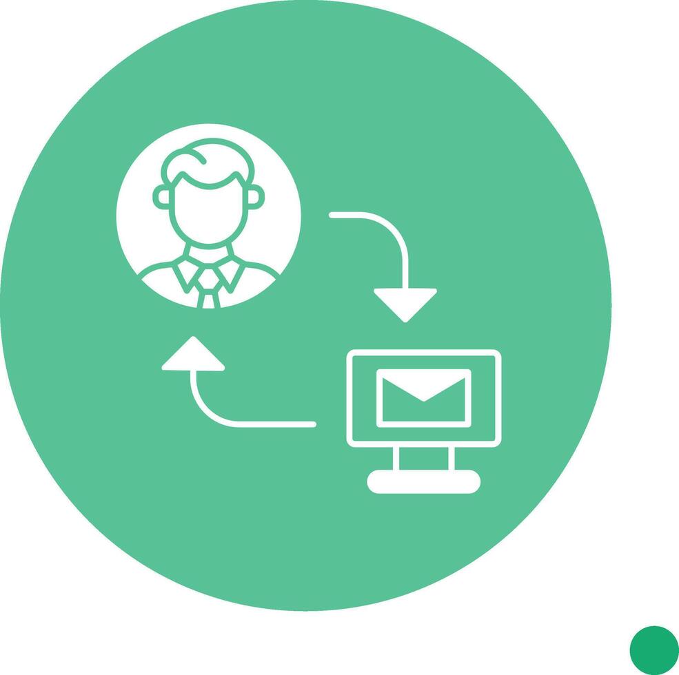 Exchange Mails Long Shadow Circle Icon vector