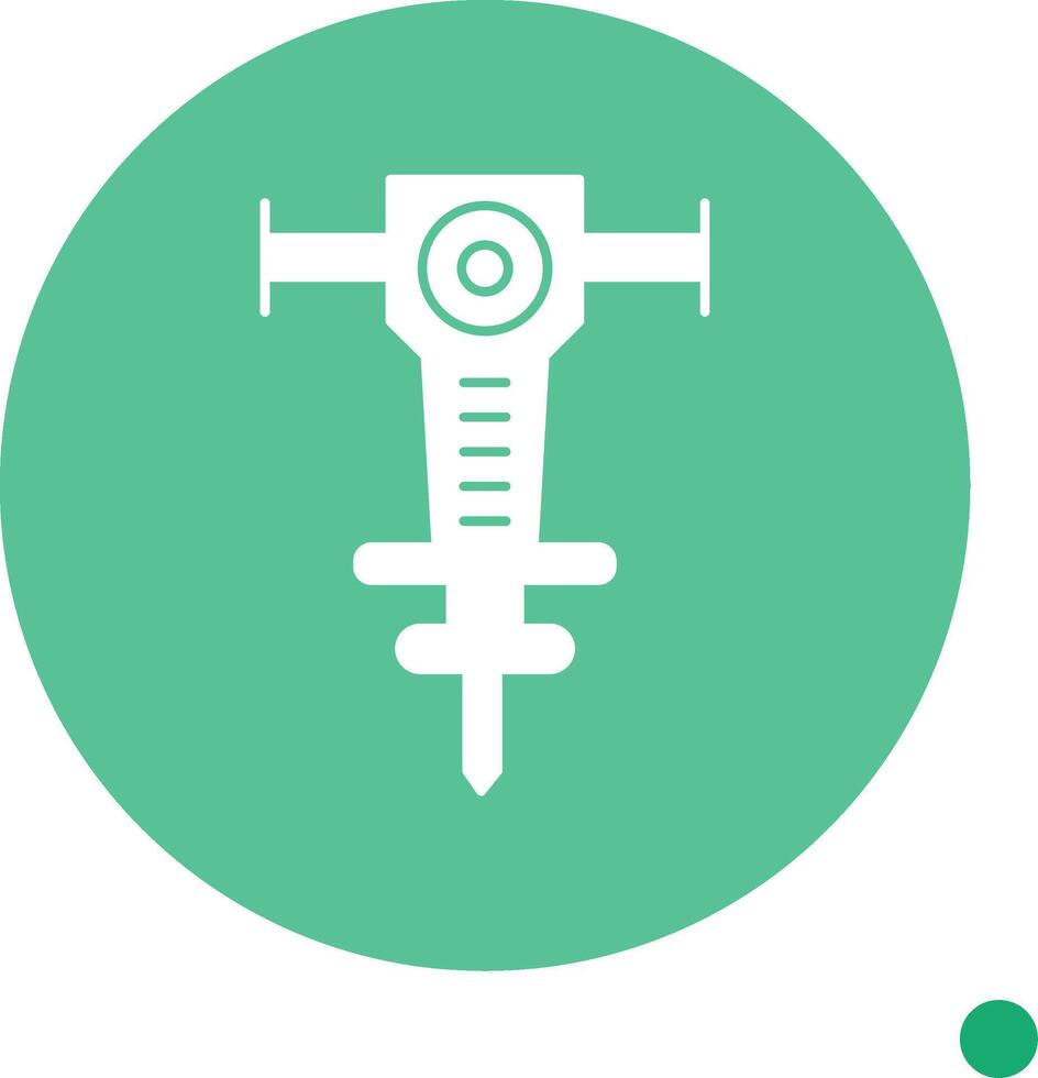 Jackhammer Long Shadow Circle Icon vector