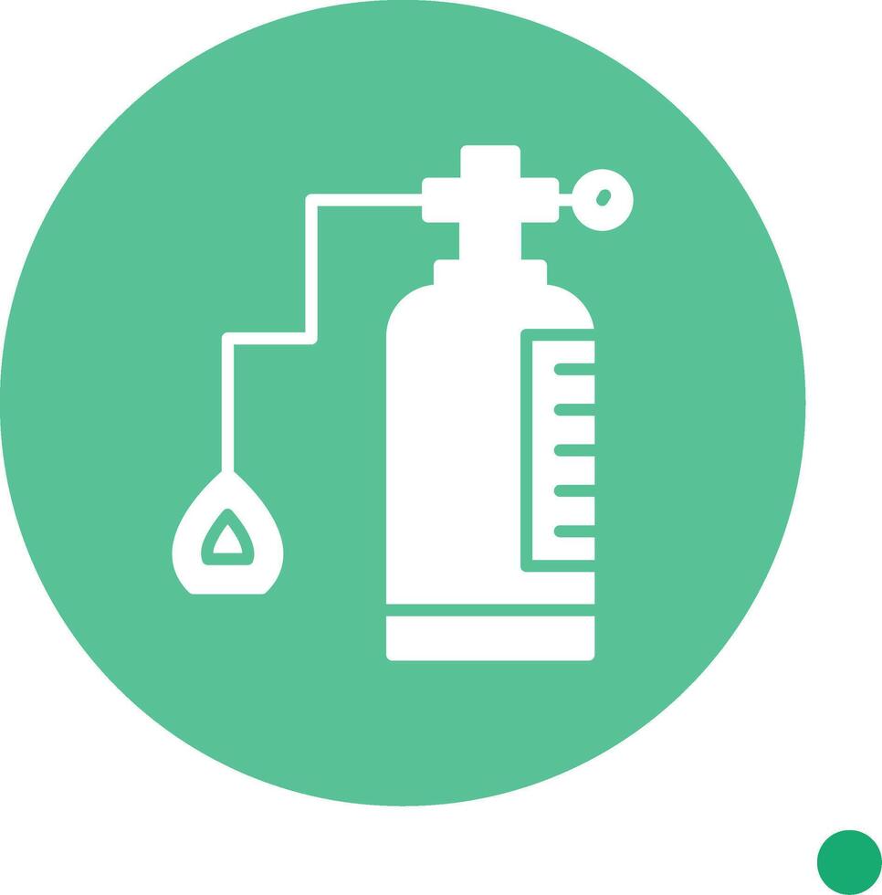 Oxygen Tank Long Shadow Circle Icon vector