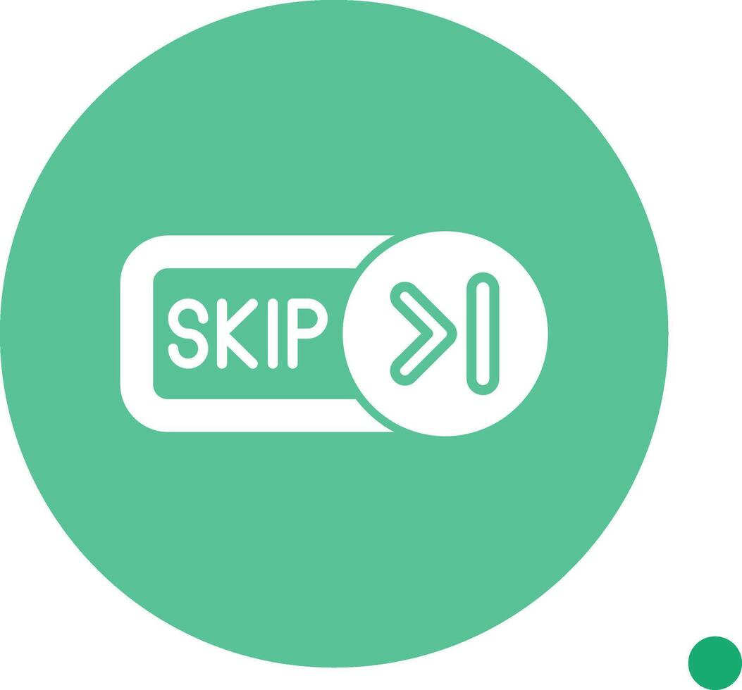 Skip Long Shadow Circle Icon vector
