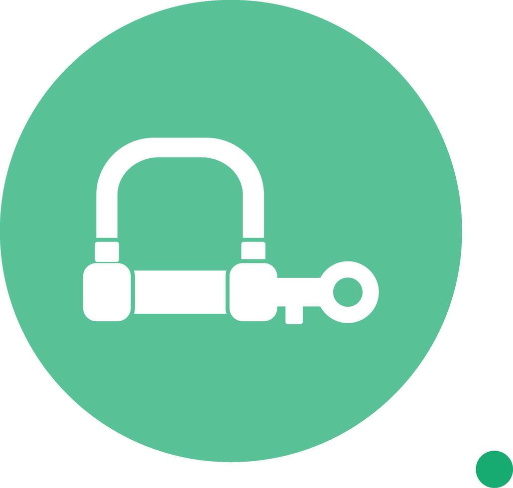 Wire Lock Long Shadow Circle Icon vector