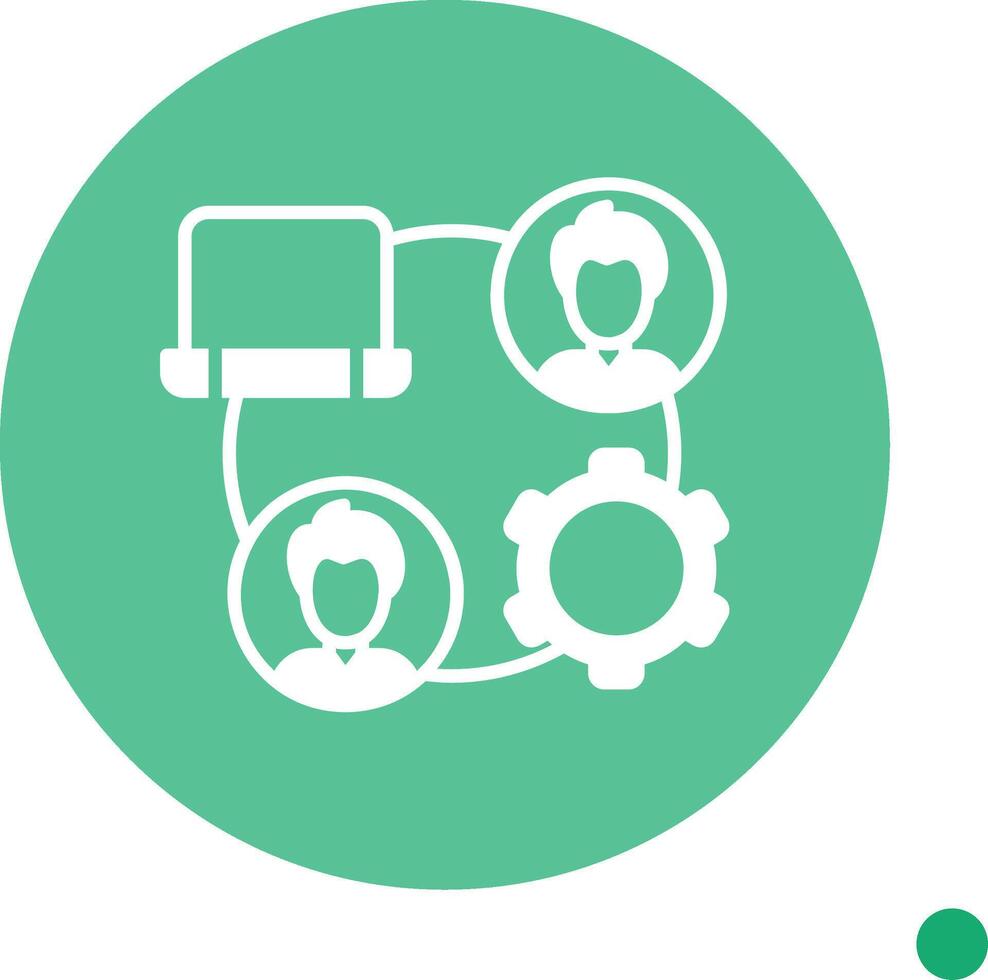 Remote Job Long Shadow Circle Icon vector