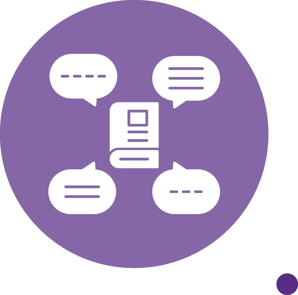 Discussion Group Long Shadow Circle Icon vector