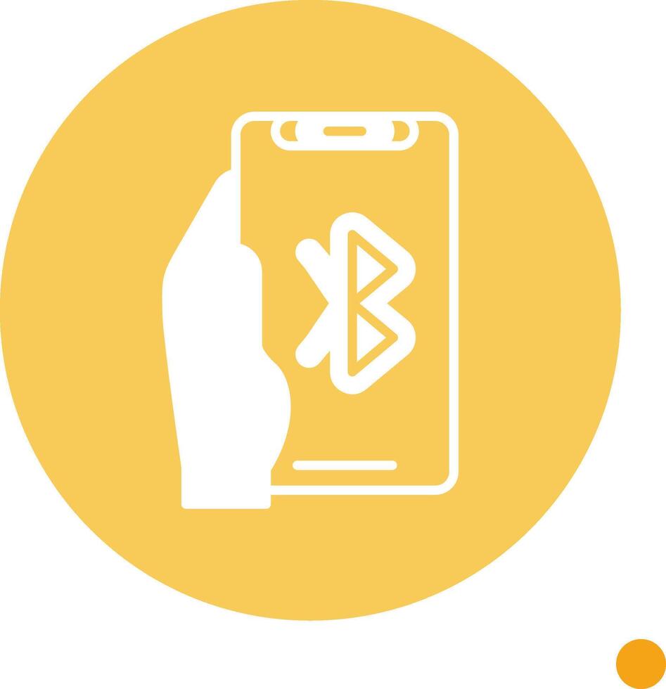 Bluetooth Long Shadow Circle Icon vector