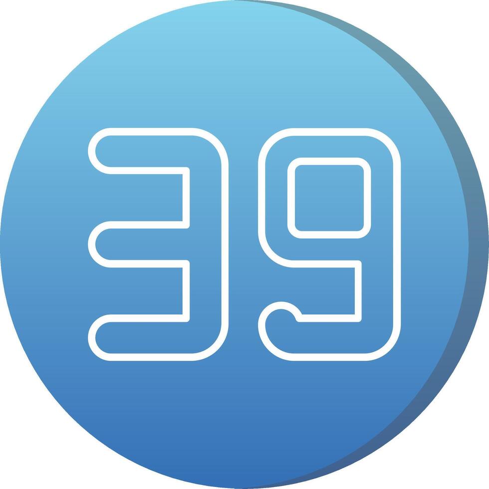 Thirty nine Long Shadow Circle Icon vector