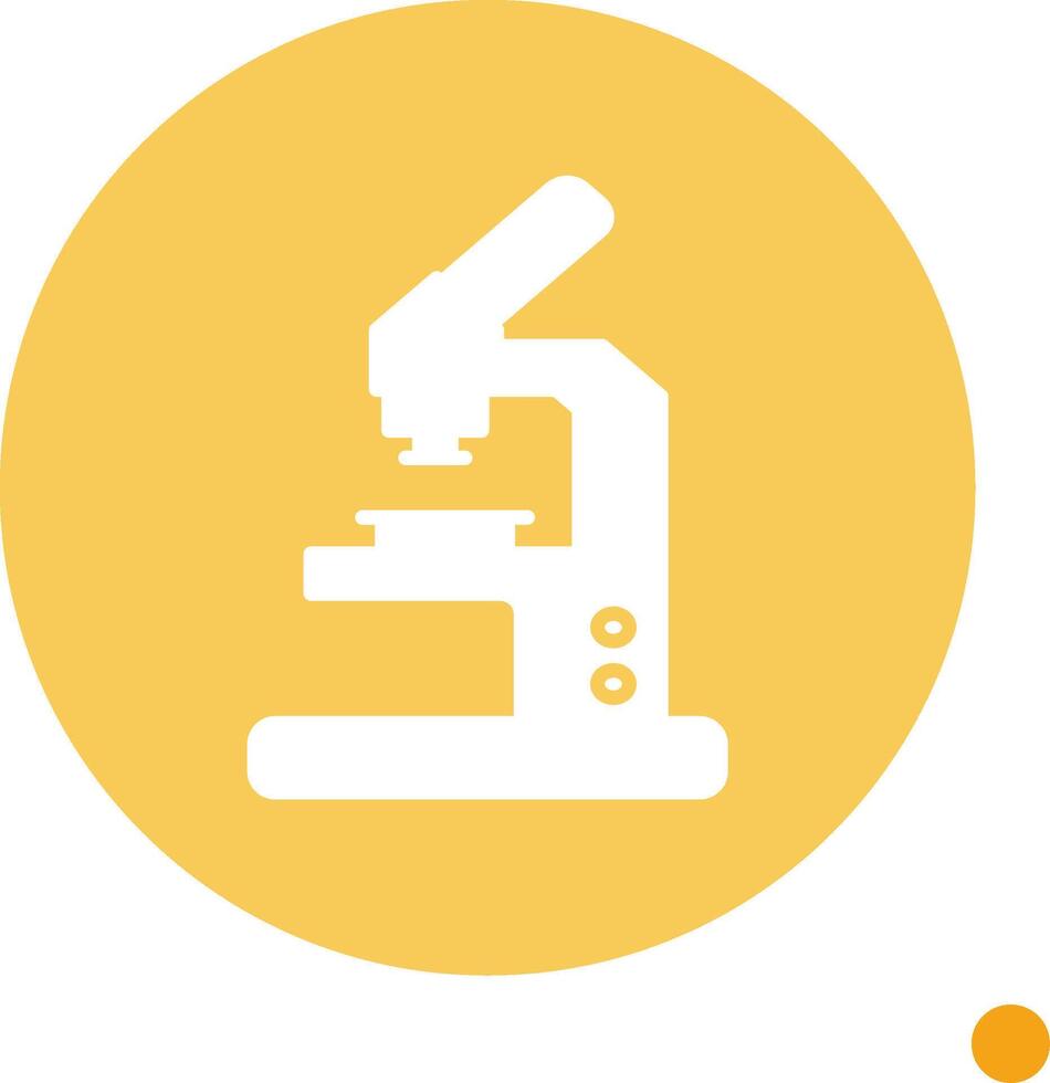 Microscope Long Shadow Circle Icon vector