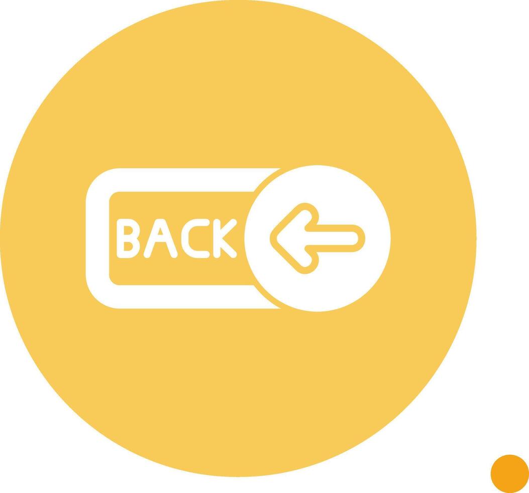 Back Long Shadow Circle Icon vector