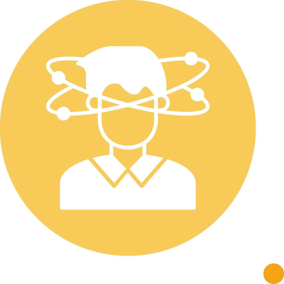 Dizziness Long Shadow Circle Icon vector
