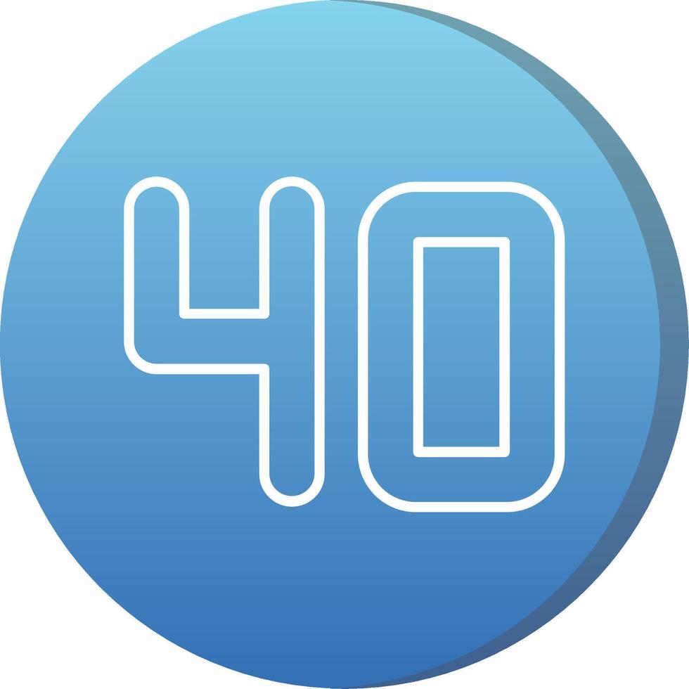 Forty Long Shadow Circle Icon vector