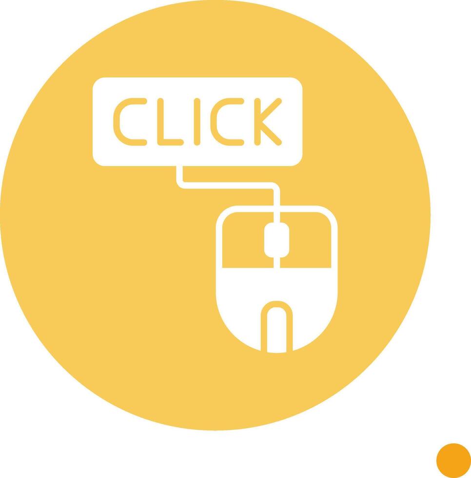 Click Long Shadow Circle Icon vector