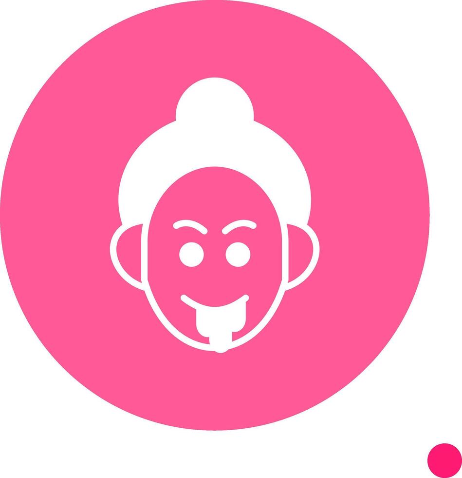 Drooling Long Shadow Circle Icon vector