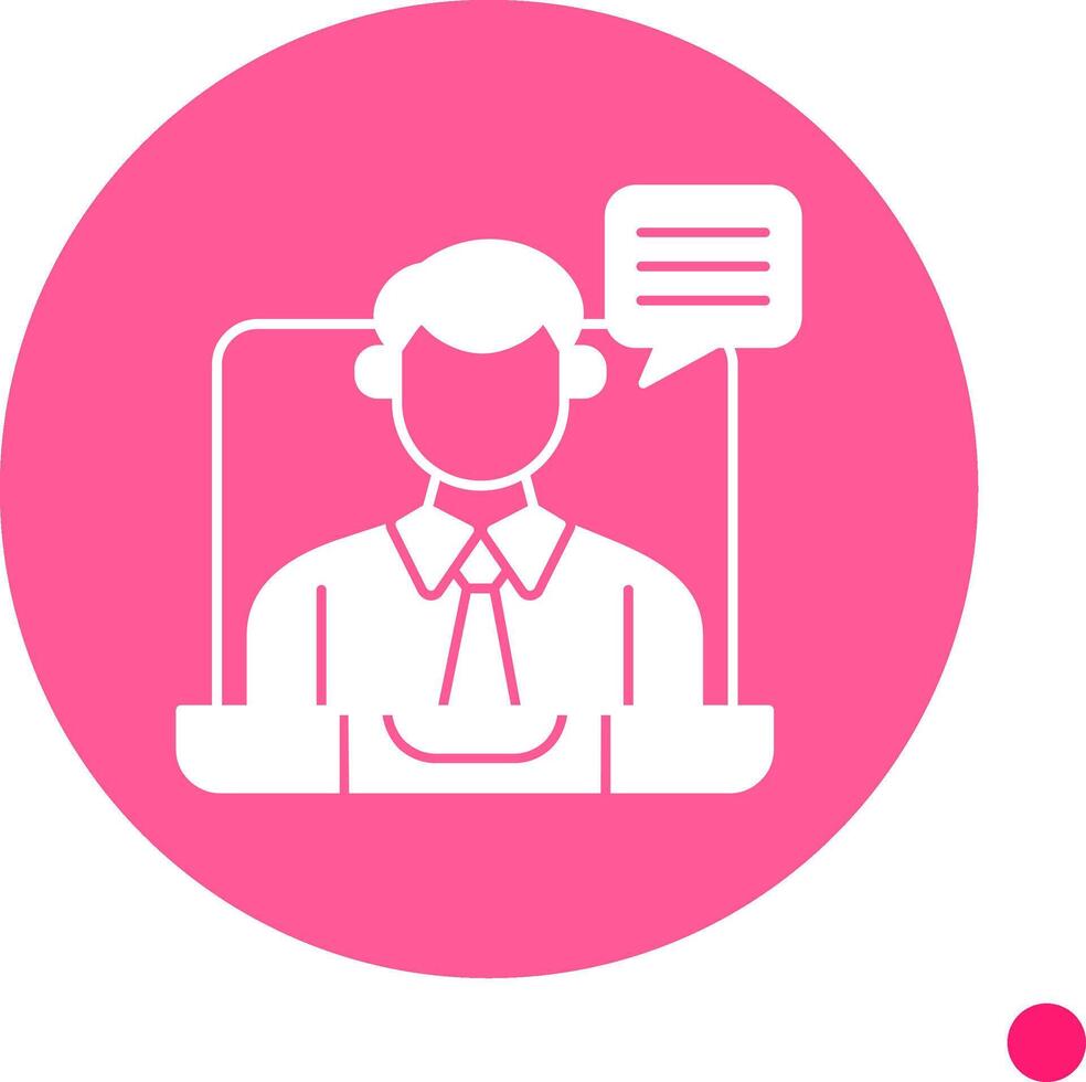 Virtual Meeting Long Shadow Circle Icon vector