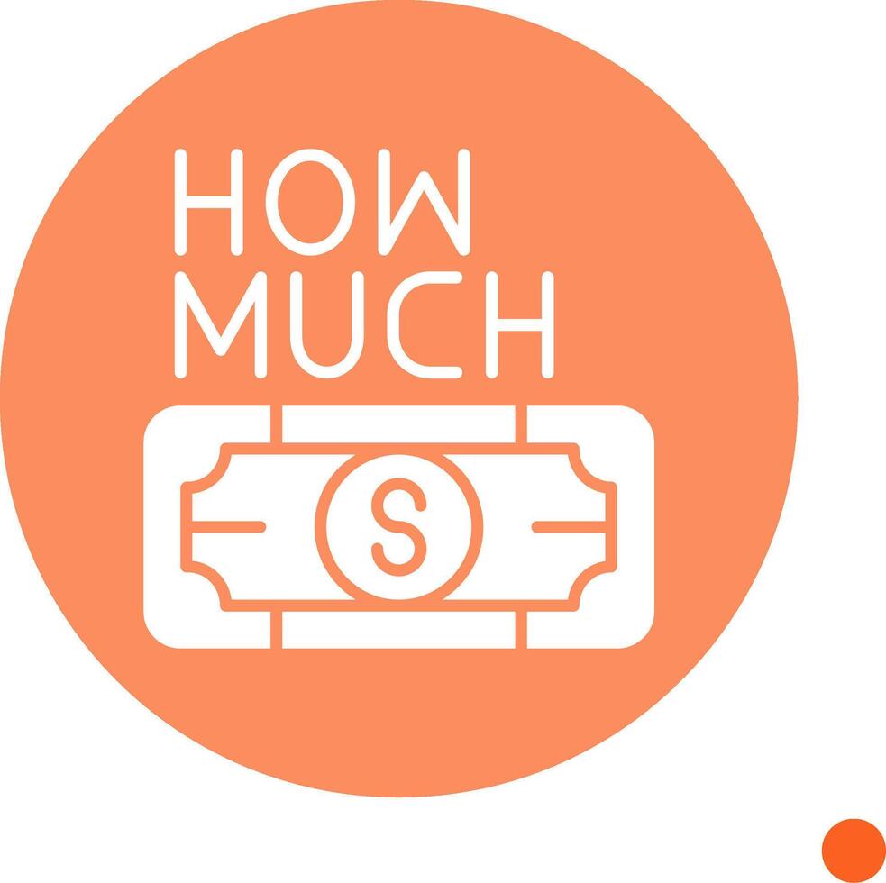 How Much Long Shadow Circle Icon vector