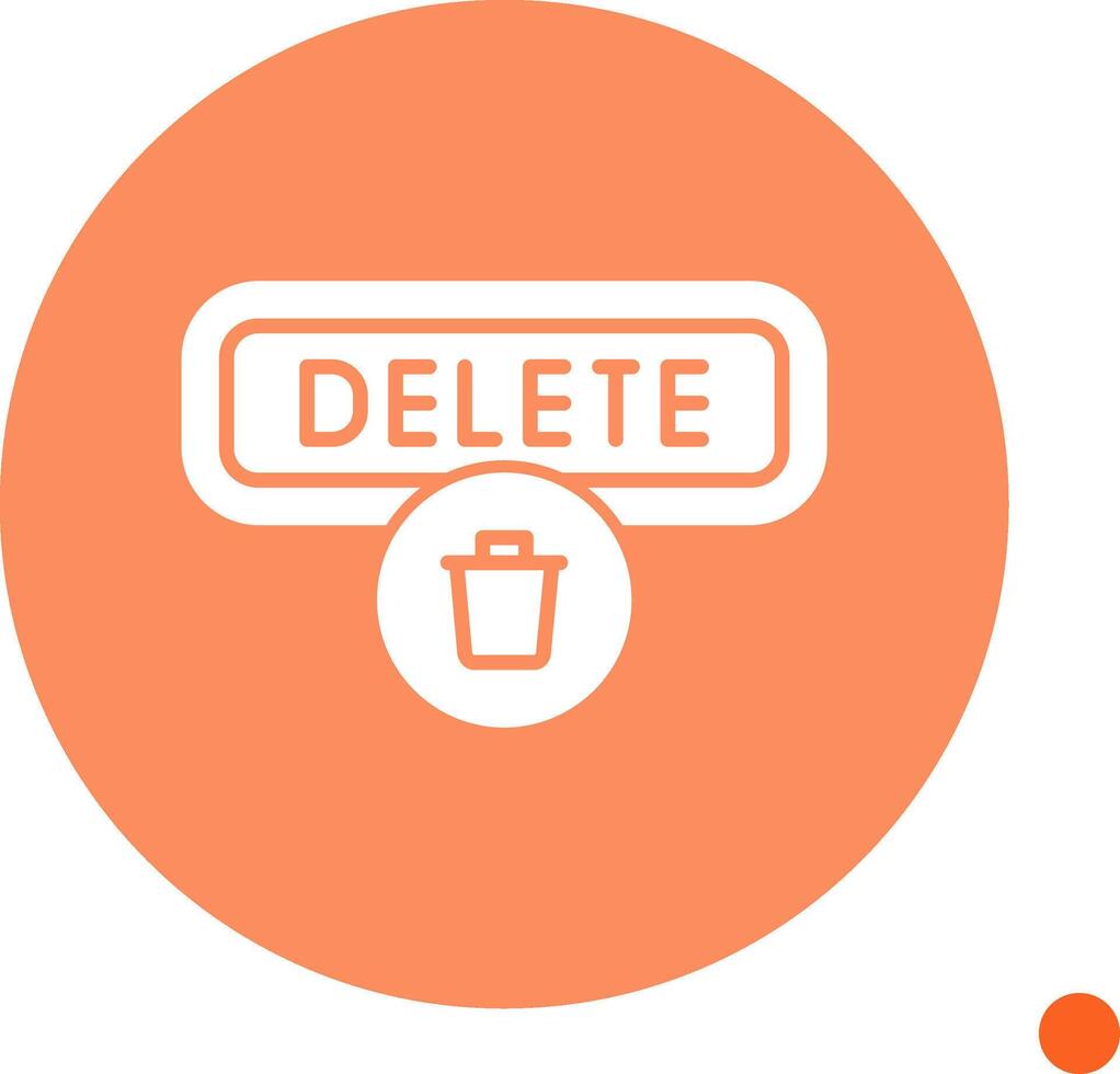 Delete Long Shadow Circle Icon vector