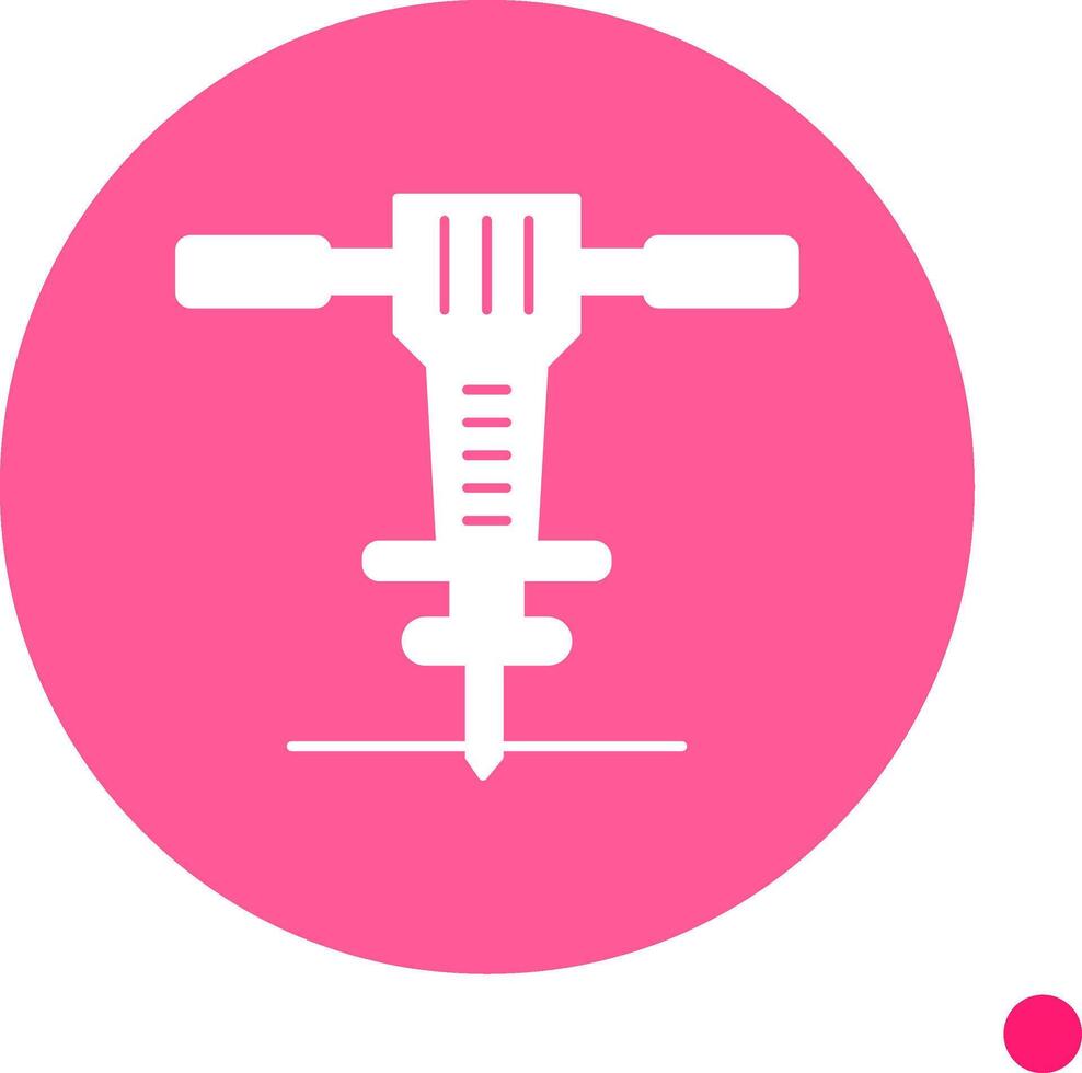 Jackhammer Long Shadow Circle Icon vector