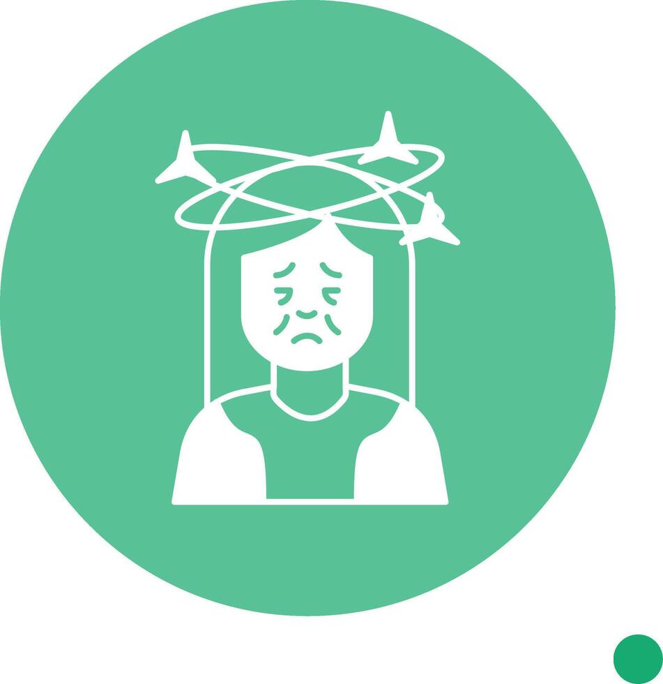 Dizziness Long Shadow Circle Icon vector