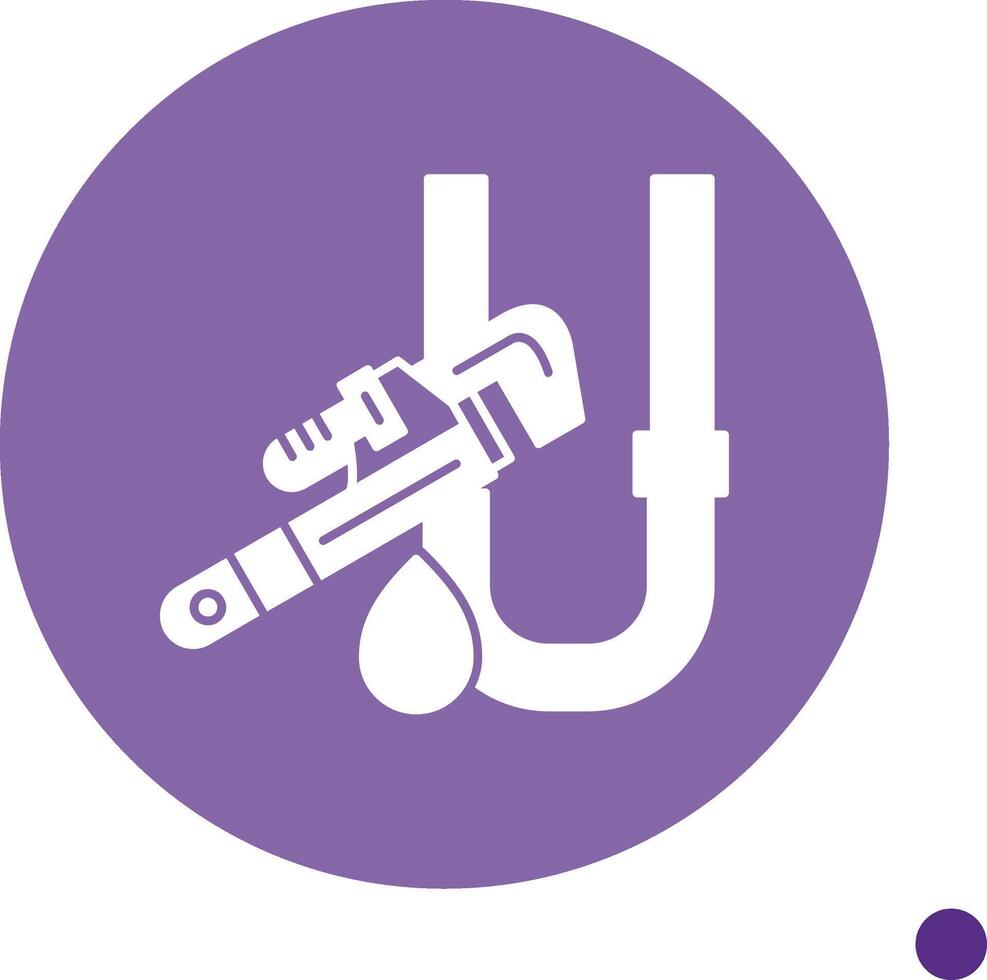 Pipe Repair Long Shadow Circle Icon vector