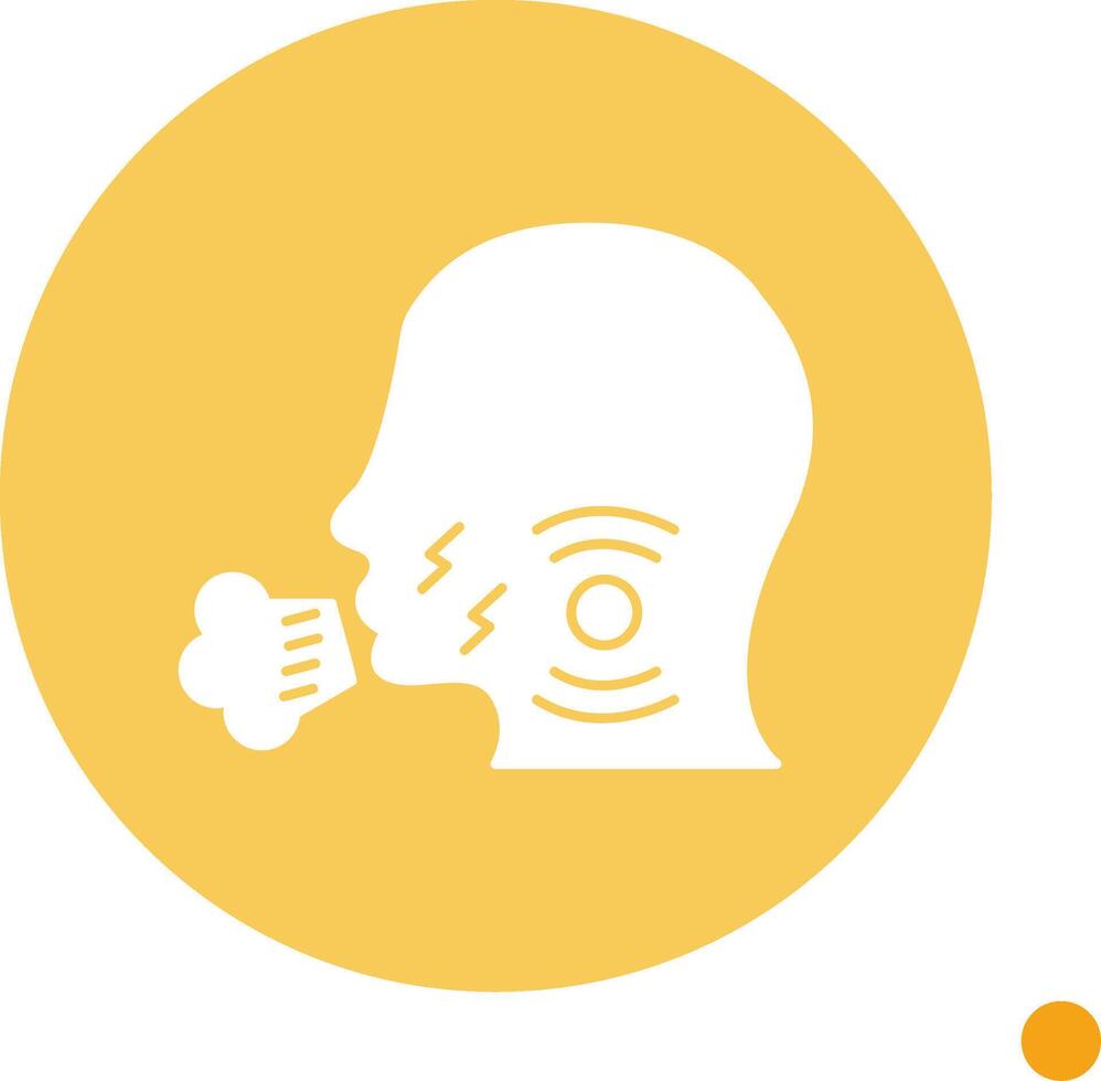Cough Long Shadow Circle Icon vector