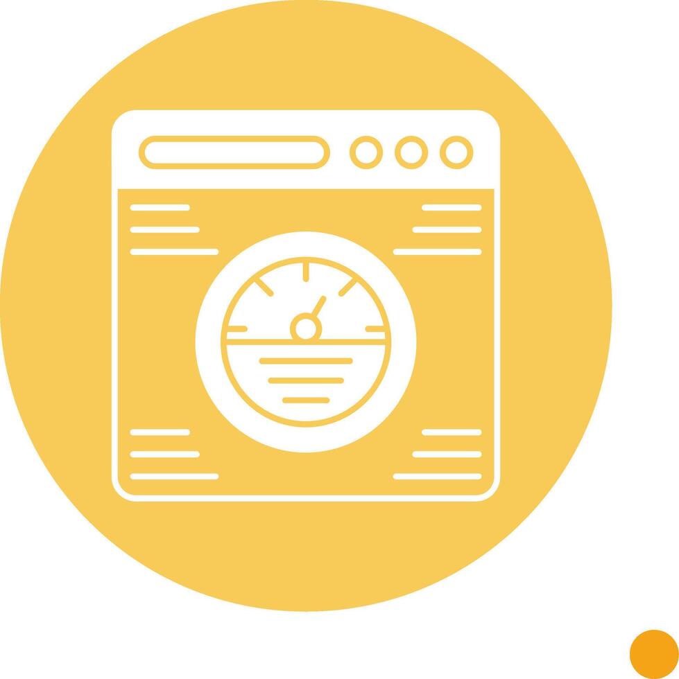 Speedometer Long Shadow Circle Icon vector